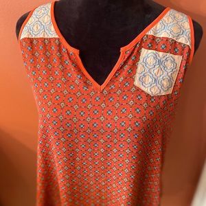 THML Embroidered Tank Print Top Size S